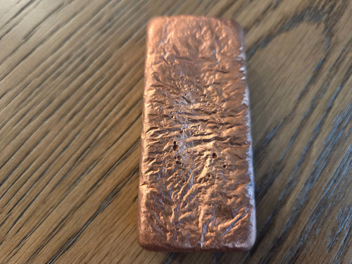 18 oz .999 Copper Hand-Poured Bar – Polished reverse, exact item, SKU 18OZBAR