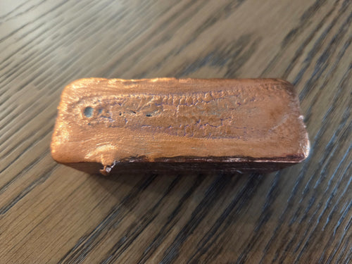 19 oz .999 Copper Hand-Poured Bar – Polished reverse, exact item, SKU 19OZBAR