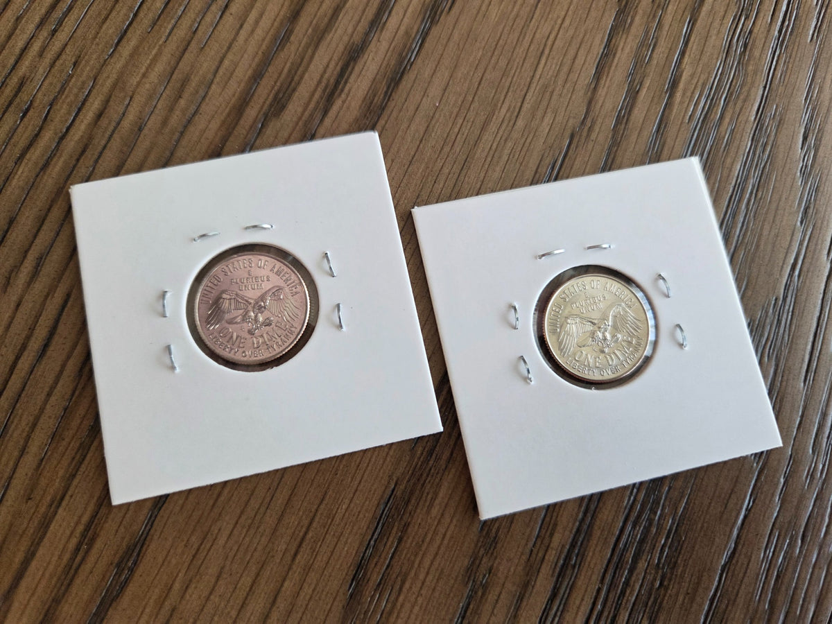 2026 P & D Emerging Liberty Dime Set – 2 Coins — representative reverse photo; coins in protective flips