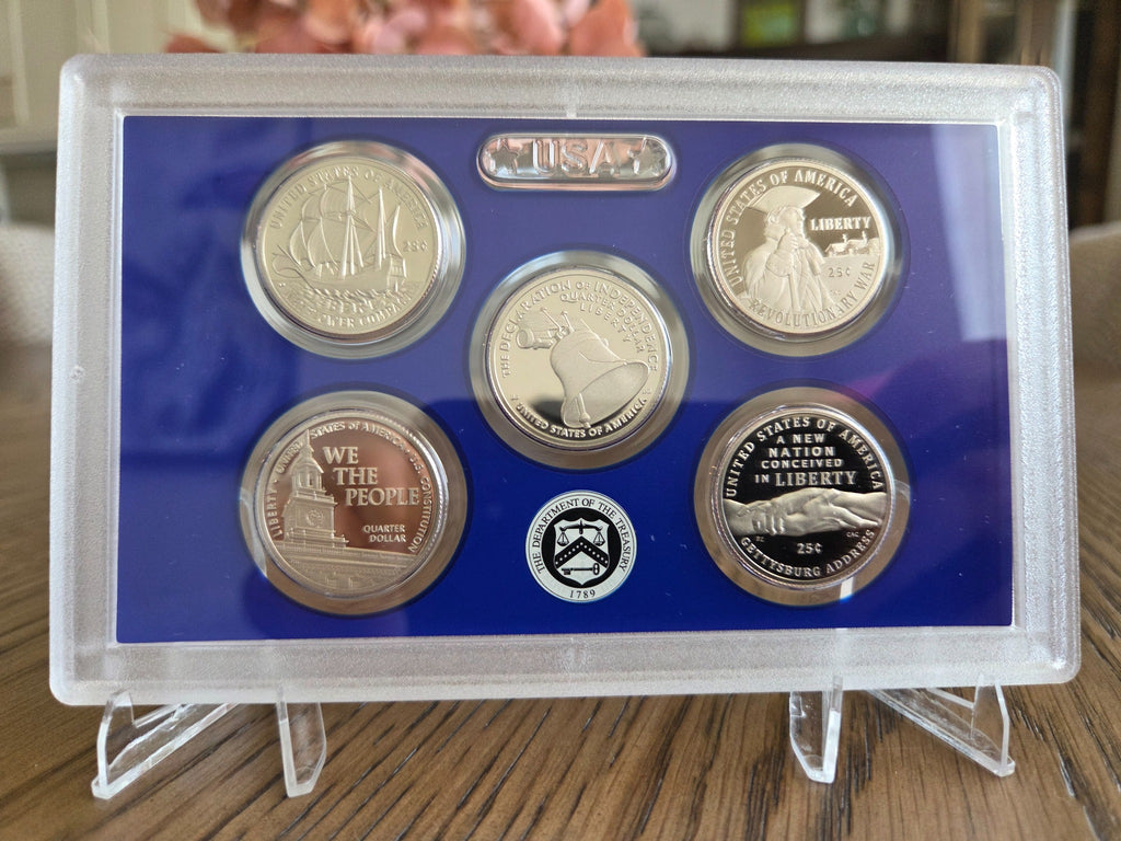 2026 S U.S. Mint Semiquincentennial Proof Set – five Semiquincentennial quarter reverses