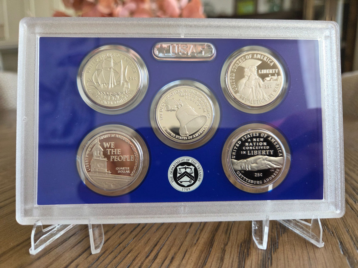 2026 S U.S. Mint Semiquincentennial Proof Set – five Semiquincentennial quarter reverses