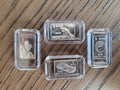 Four 1 gram .999 fine silver bars lot – obverse/design side