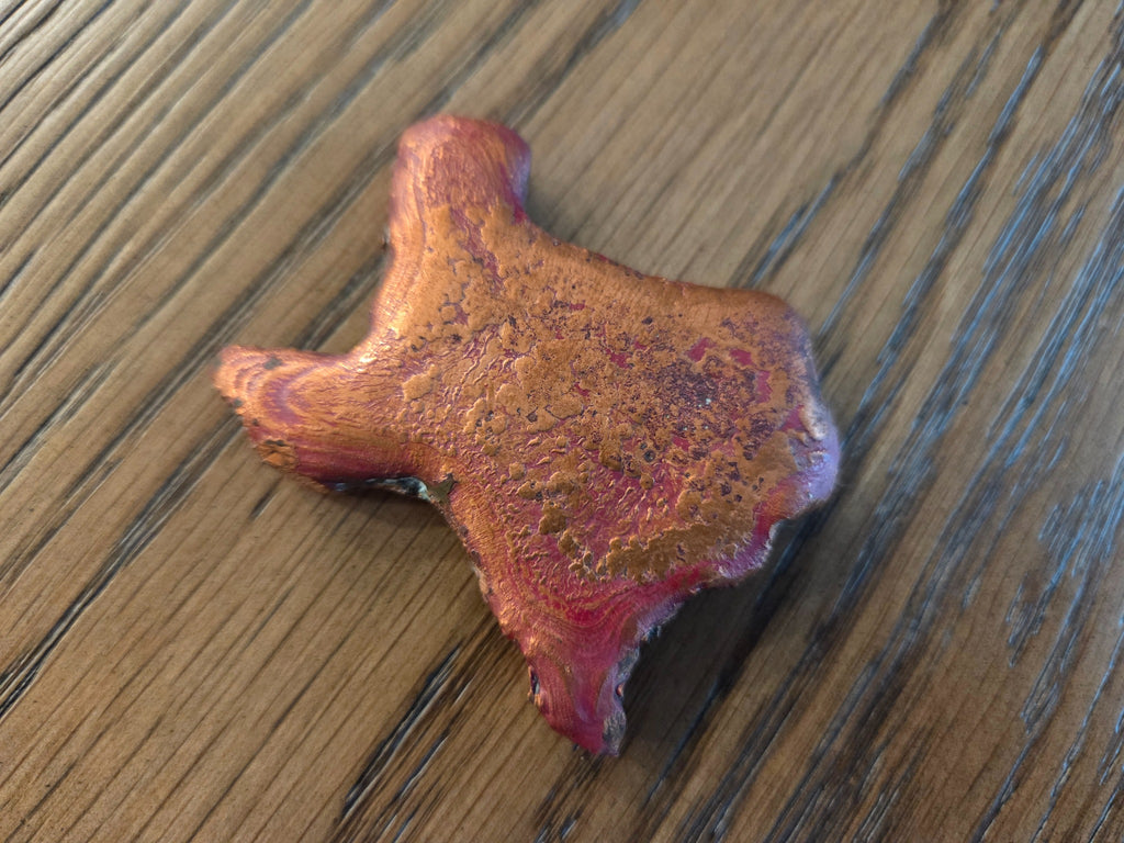 5 oz .999 copper Texas hand pour front, exact item, SKU 5OZTEXAS