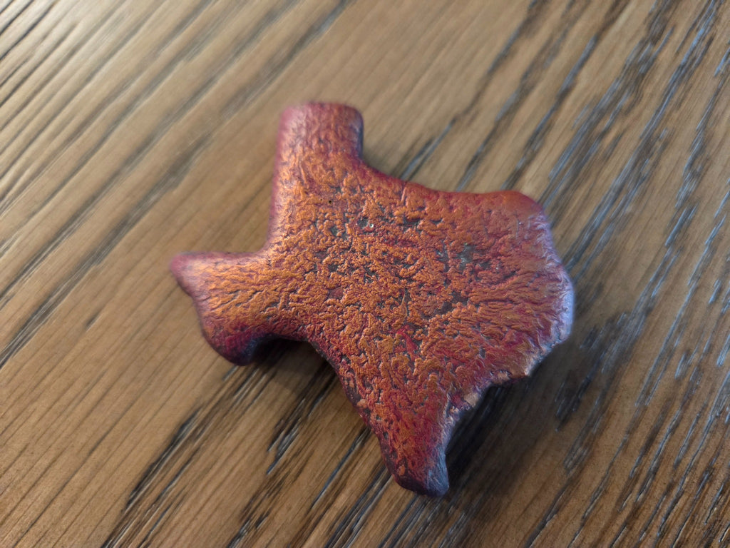 6 oz .999 copper Texas hand pour front, exact item, SKU 6OZTEXAS