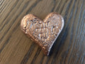 7 oz .999 copper heart hand pour front, exact item, SKU 7OZHEART