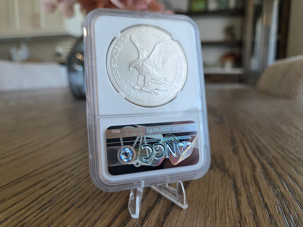 2021 Type 2 Silver Eagle NGC MS70 Illinois label — reverse