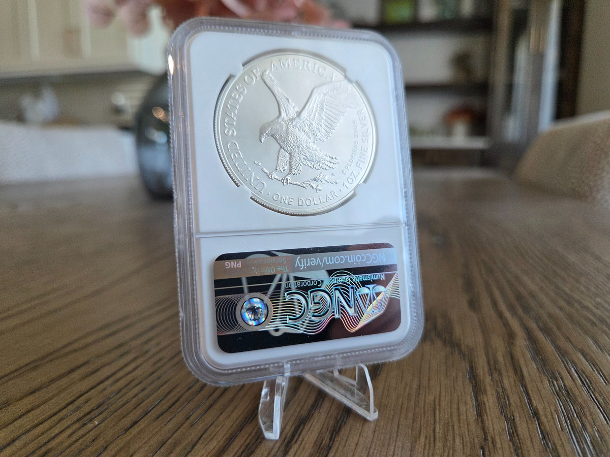 2021 Type 2 Silver Eagle NGC MS70 Illinois label — reverse
