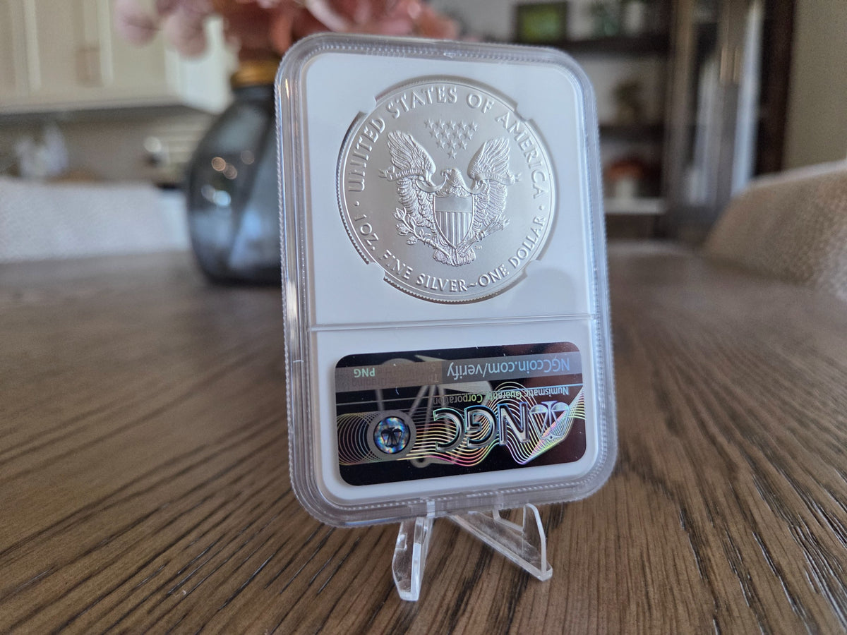 2021 Type 1 Silver Eagle NGC MS70 South Carolina label — reverse