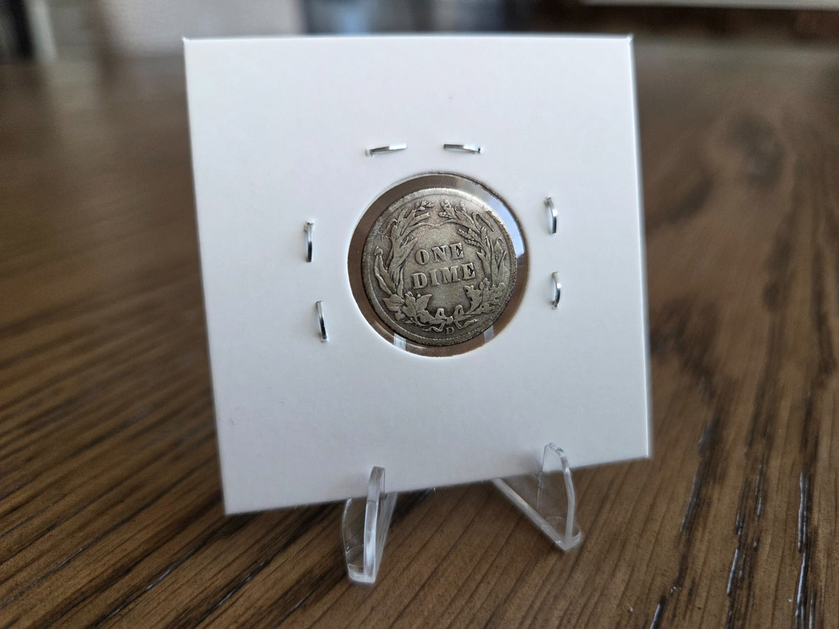1911 D Barber dime 90% silver – reverse