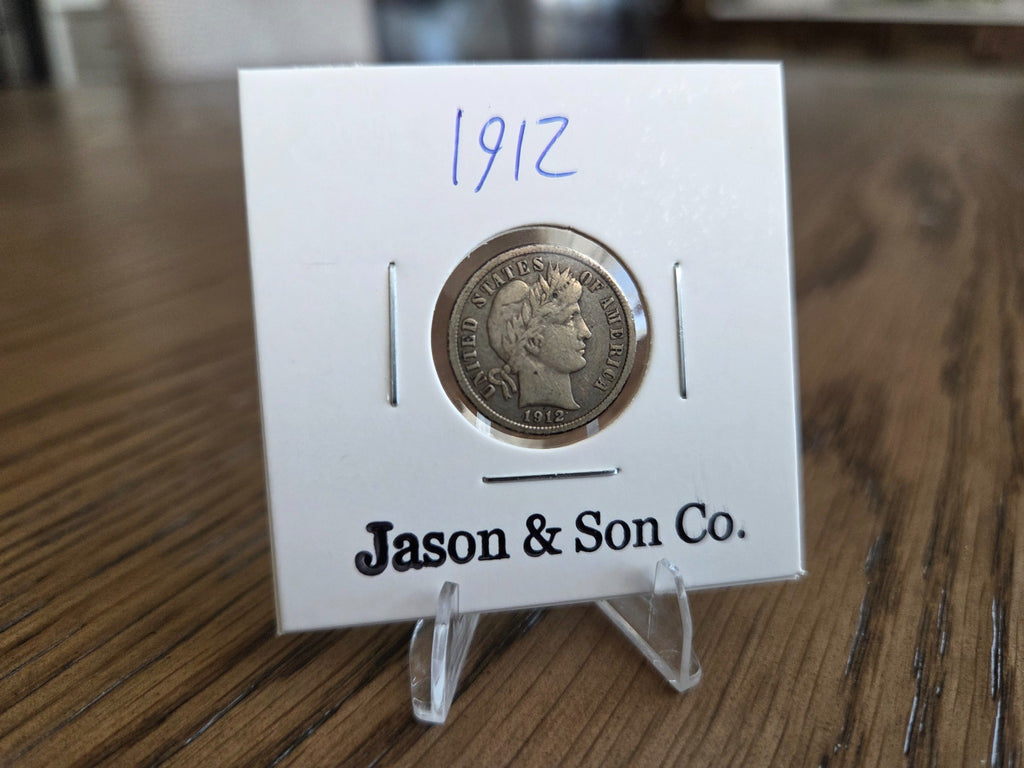 1912 Philadelphia Barber dime 90% silver – obverse/design side
