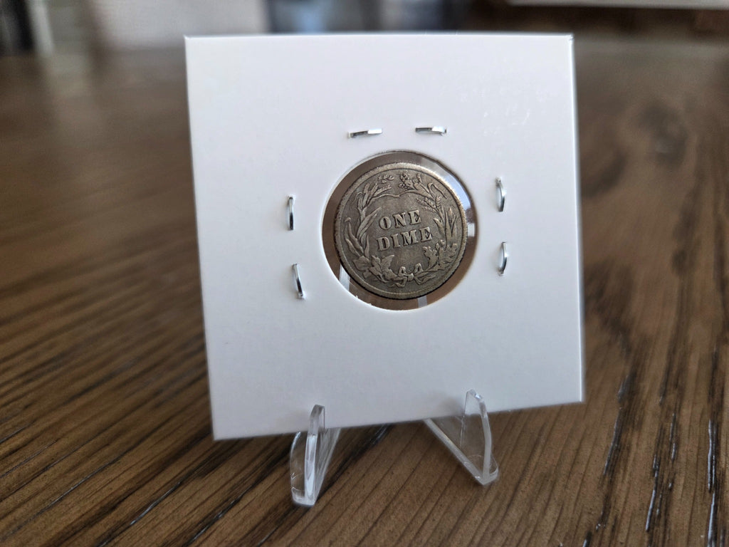 1912 Philadelphia Barber dime 90% silver – reverse