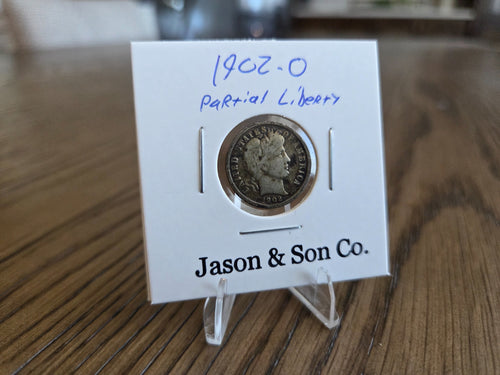 1902-O Barber dime obverse – exact coin BD0009