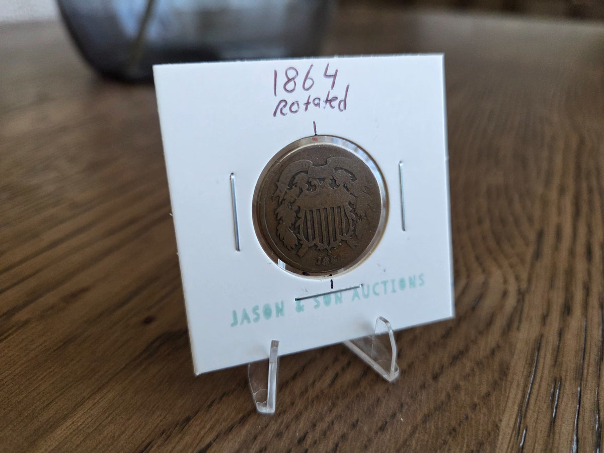 1864 Two-Cent Piece – Bronze, obverse of exact coin C0001