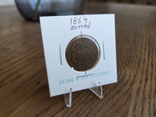 1864 Two-Cent Piece – Bronze, obverse of exact coin C0001