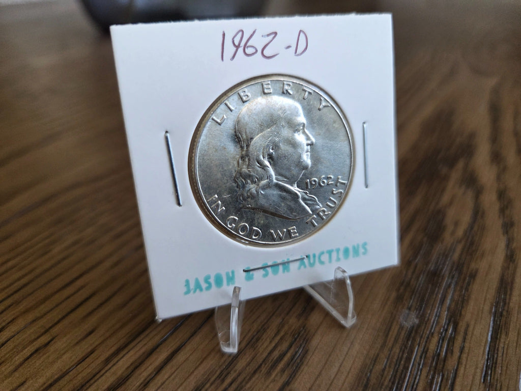 1962-D Franklin half dollar, obverse of exact coin FHD0005