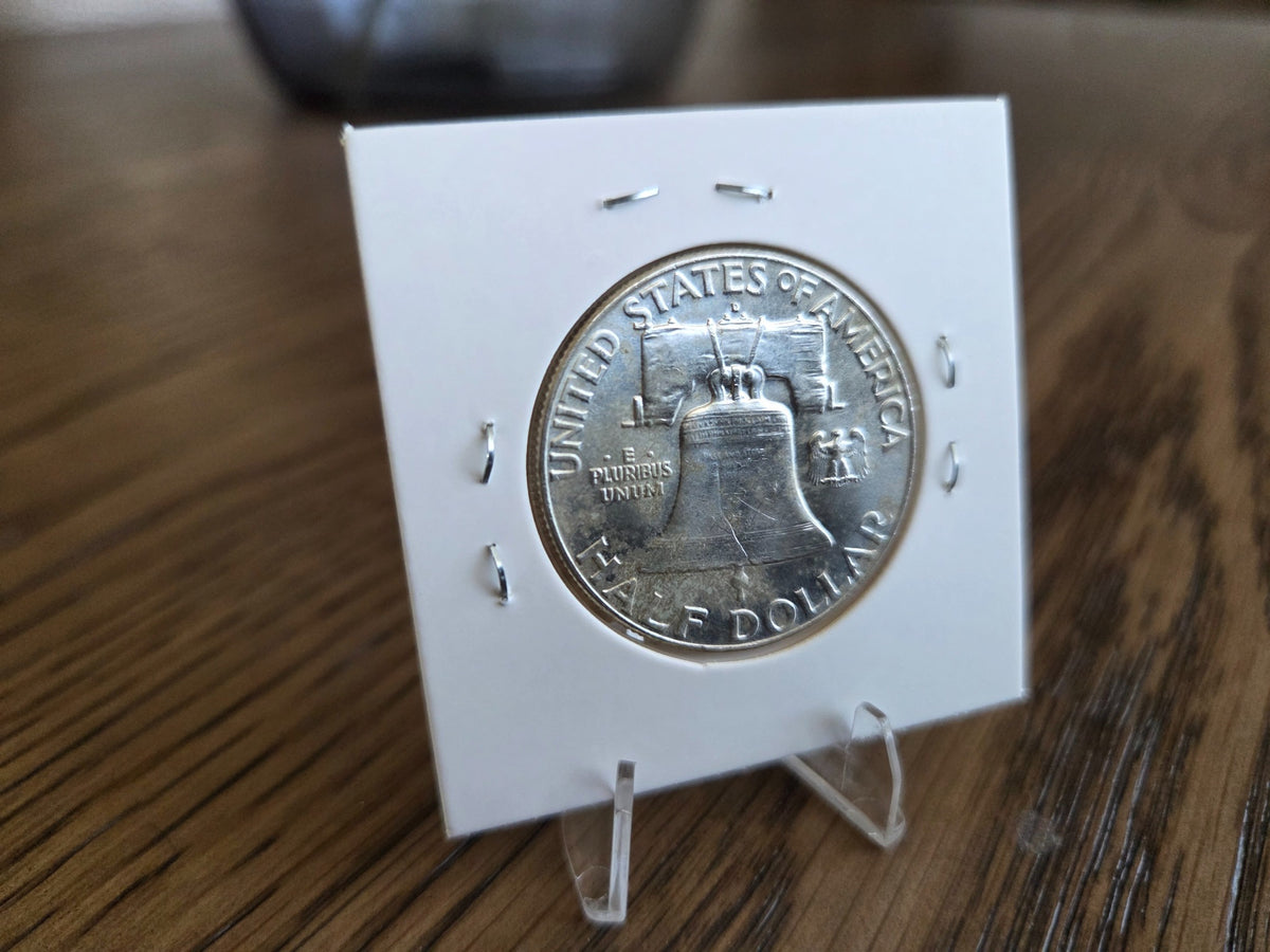 1962-D Franklin half dollar, reverse of exact coin FHD0005