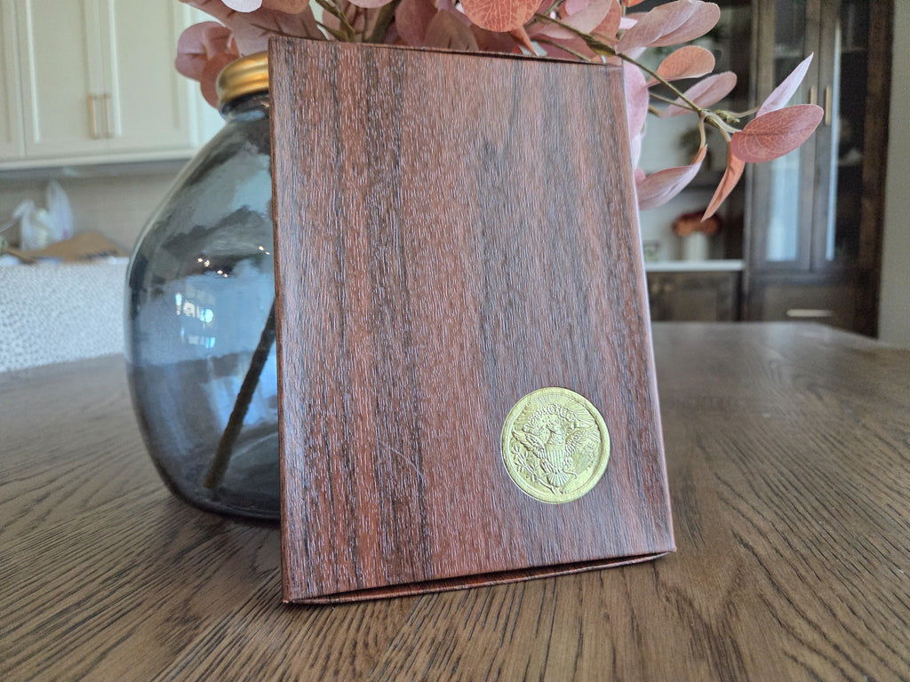 1971-S Eisenhower silver Proof dollar in brown box — brown box front