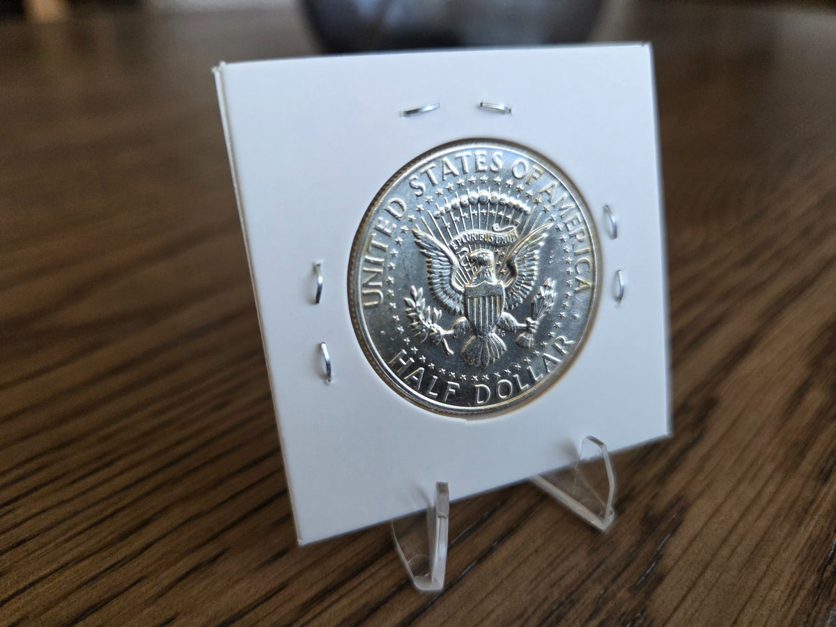 1968-D Kennedy half dollar, reverse of exact coin KH0002