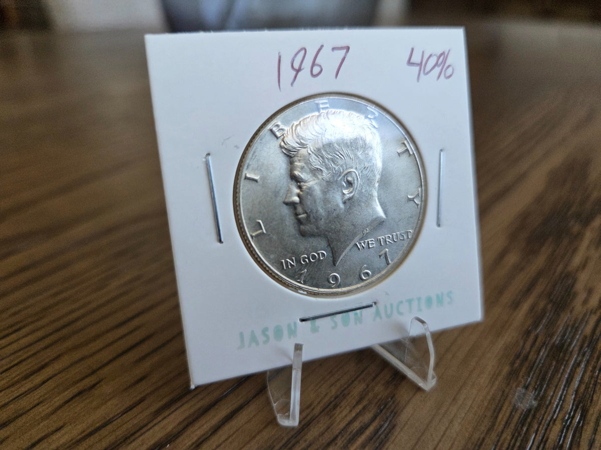 1967 Kennedy half dollar, obverse of exact coin KH0003