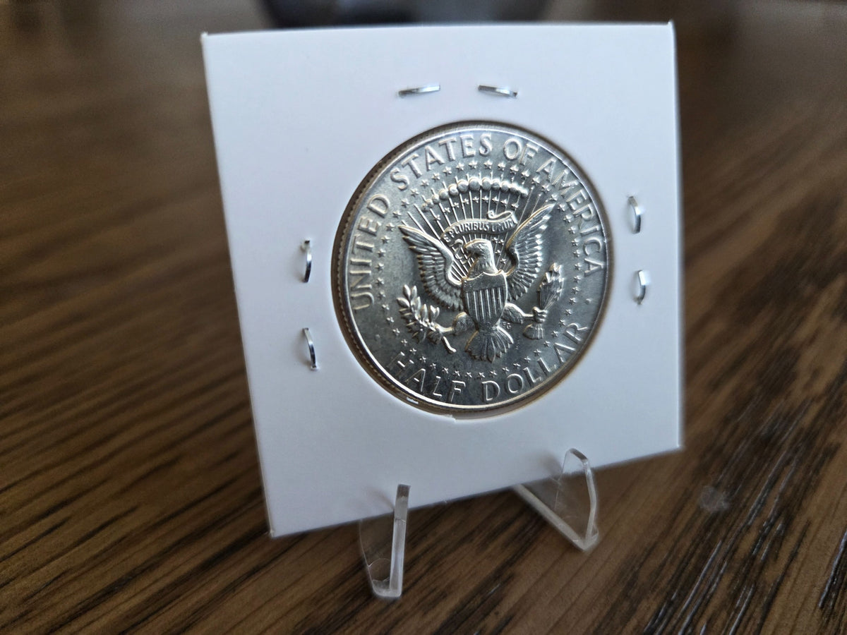 1968-D Kennedy half dollar, reverse of exact coin KH0004