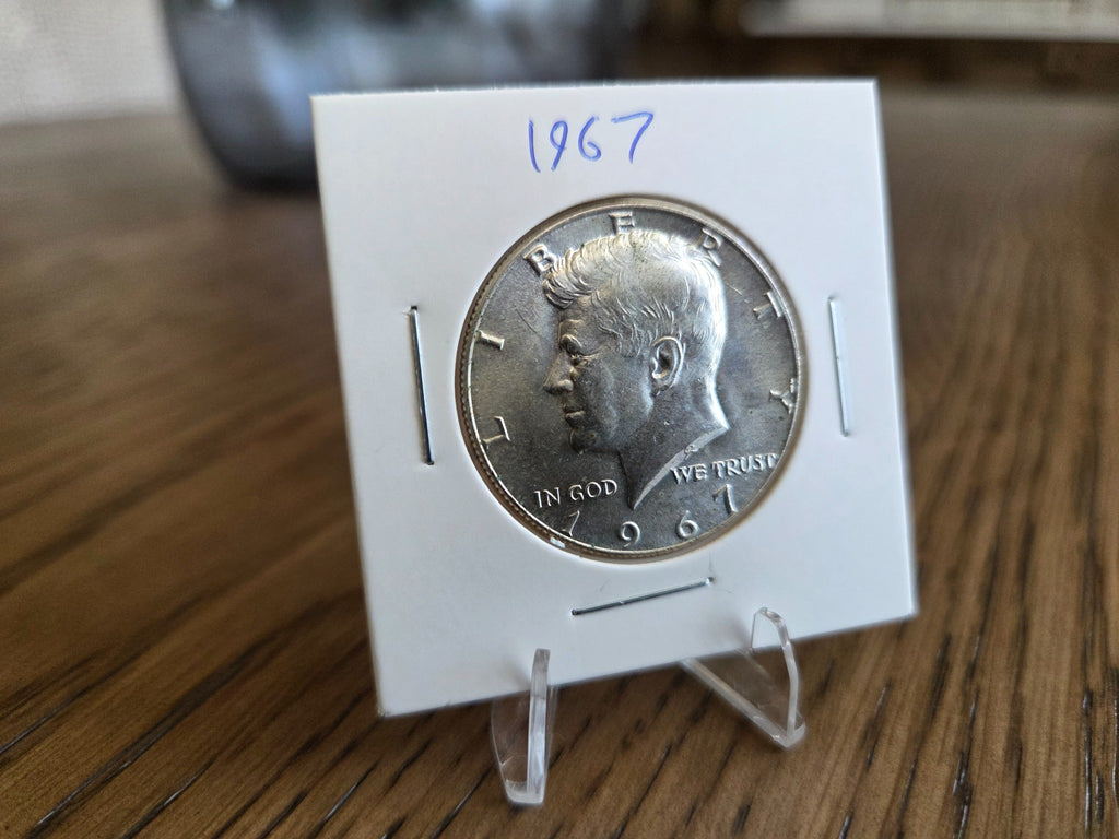1967 Kennedy Half Dollar – 40% Silver, obverse of exact coin KH0008