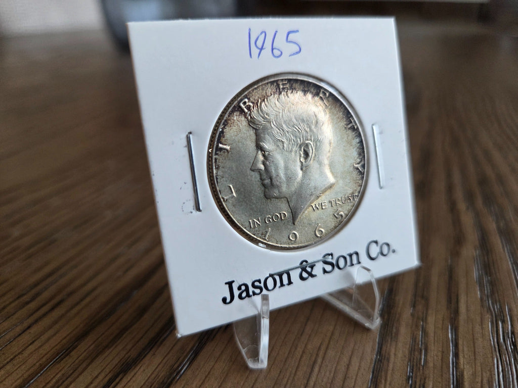 1965 Kennedy Half Dollar – 40% Silver – Toned – obverse – exact coin KH0012