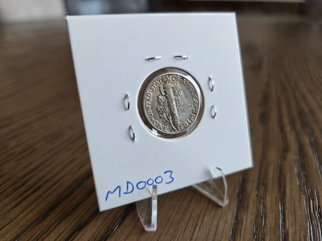 1945-D Mercury Dime – 90% Silver – Toned – reverse – exact coin MD0003
