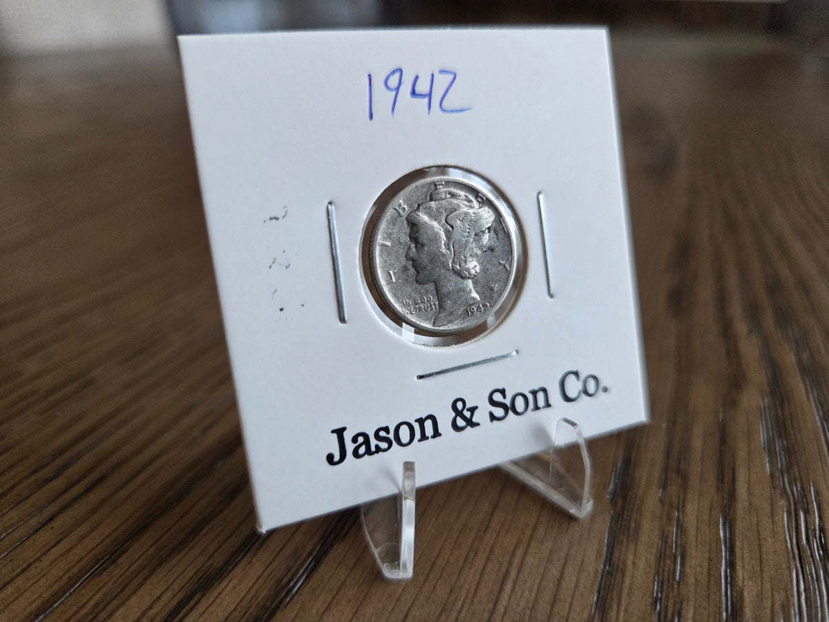 1942 Mercury Dime – Philadelphia – 90% Silver – obverse – exact coin MD0004