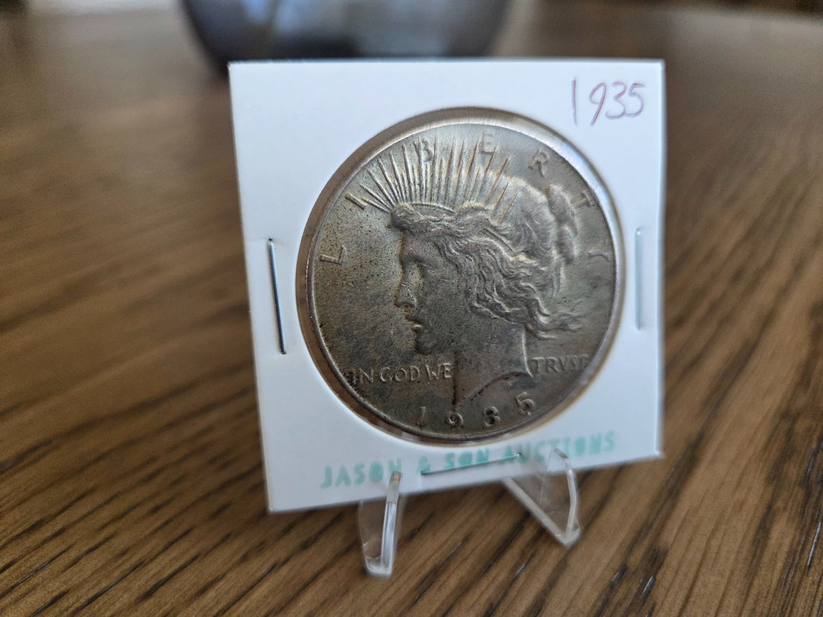 1935 Peace dollar, obverse of exact coin PSD0001