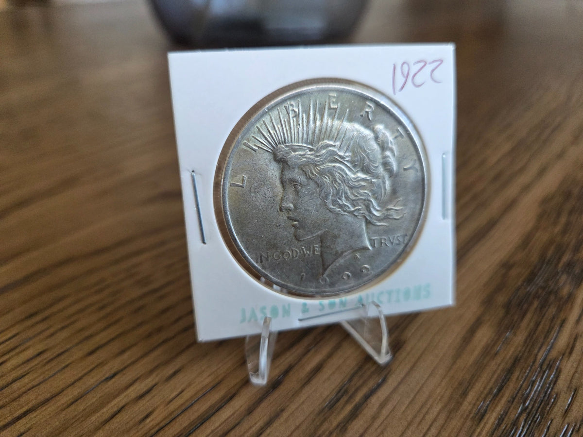 1922 Peace dollar, obverse of exact coin PSD0002