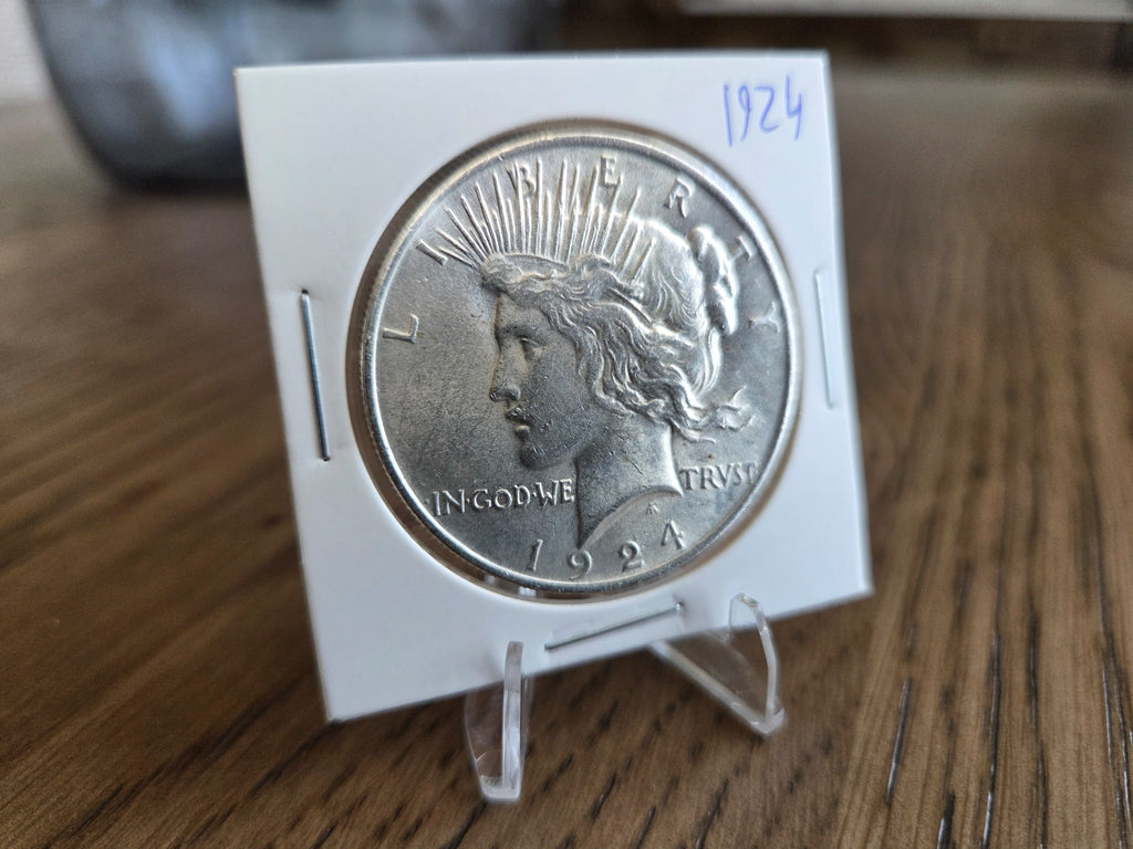 1924 Peace Dollar – 90% Silver, obverse of exact coin PSD0004