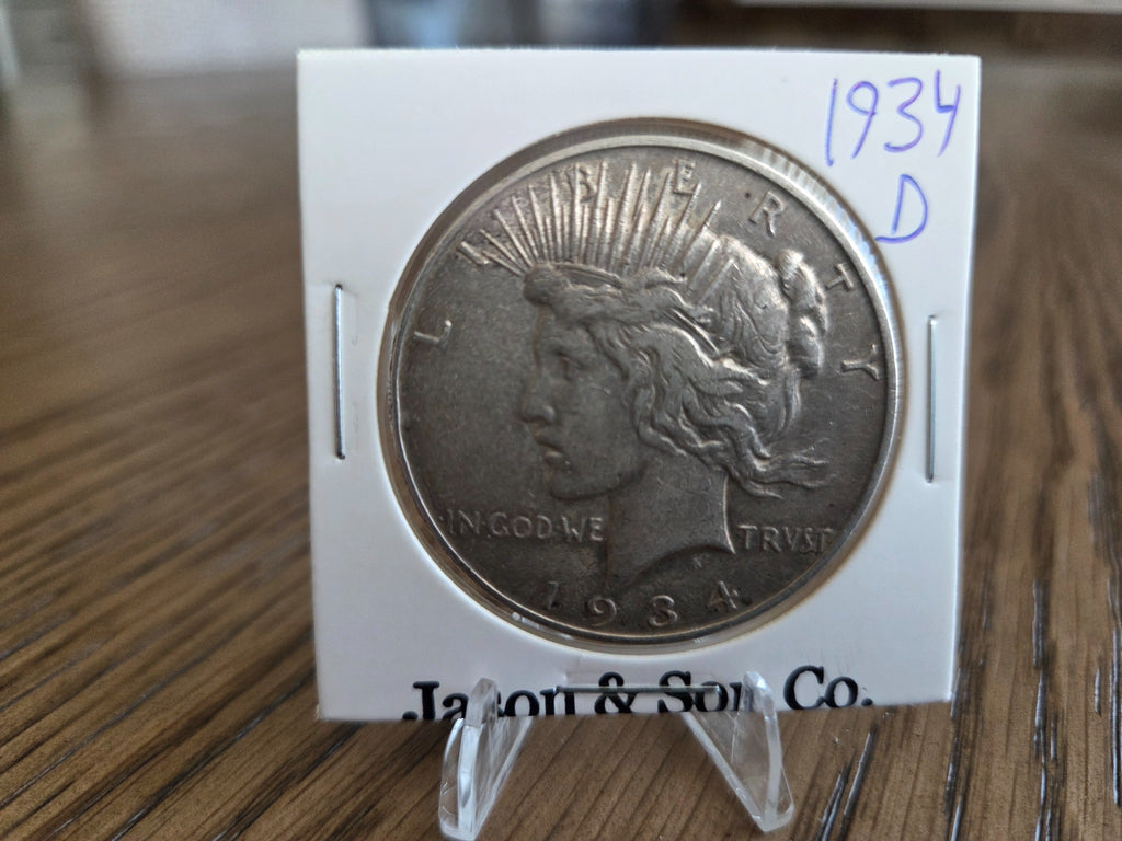 1934-D Peace Dollar, obverse, exact coin PSD0011