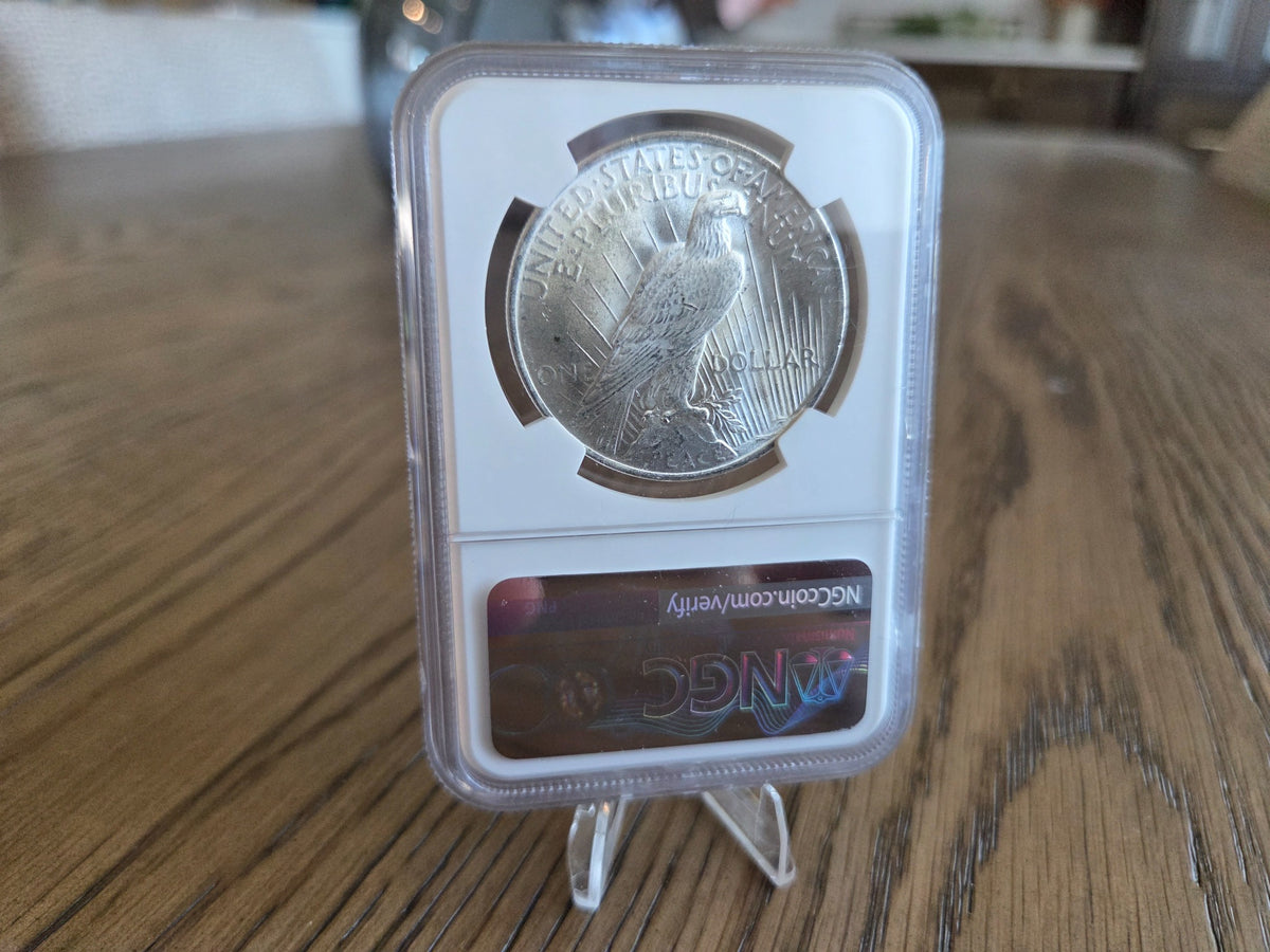 1923 Peace dollar NGC Brilliant Uncirculated — reverse