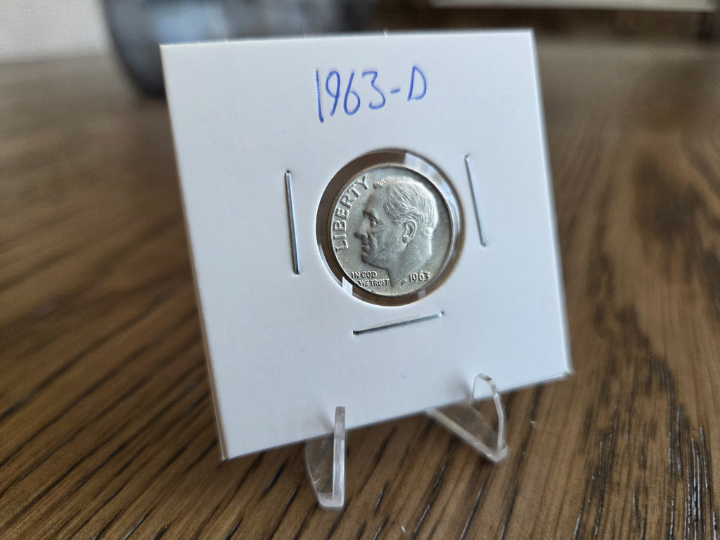 Obverse of exact 1963-D Roosevelt dime RD0003