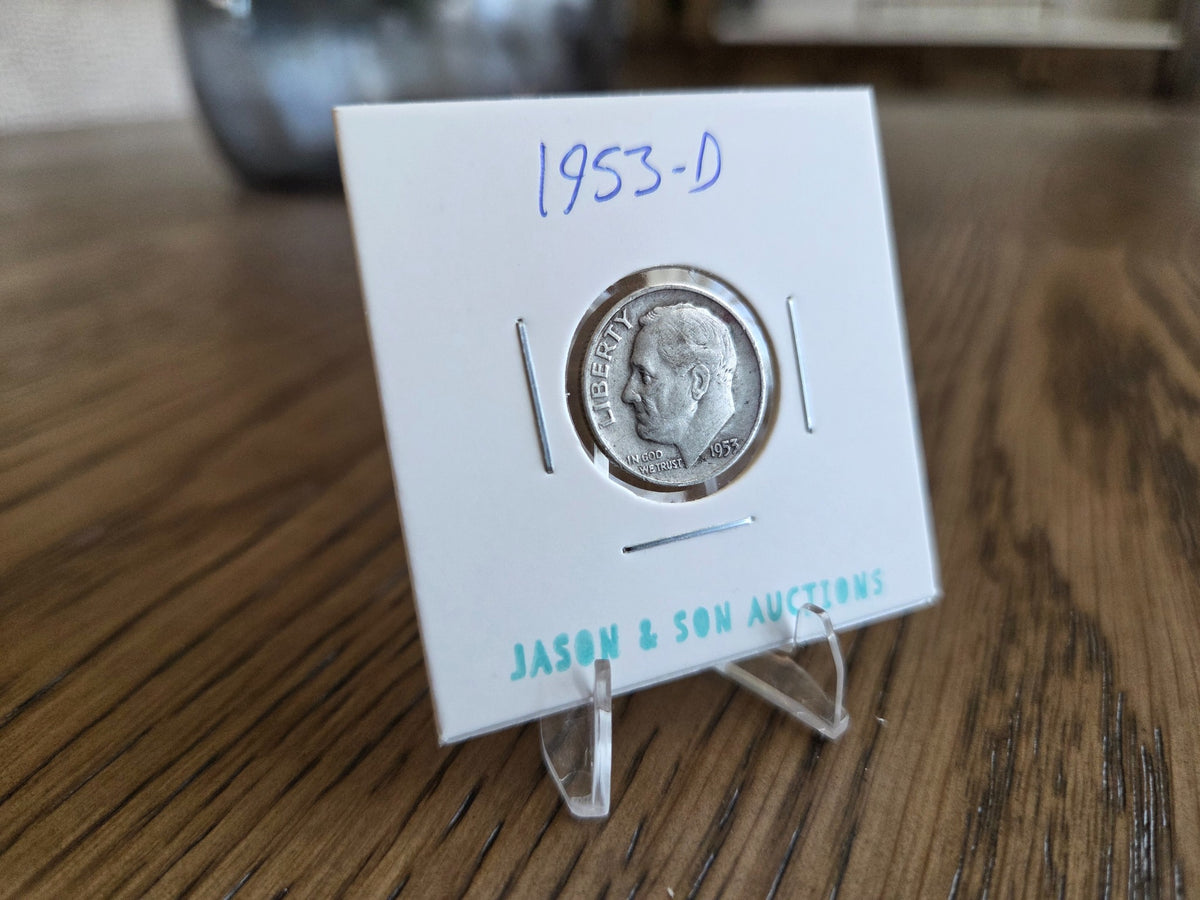 Obverse of exact 1953-D Roosevelt dime RD0004