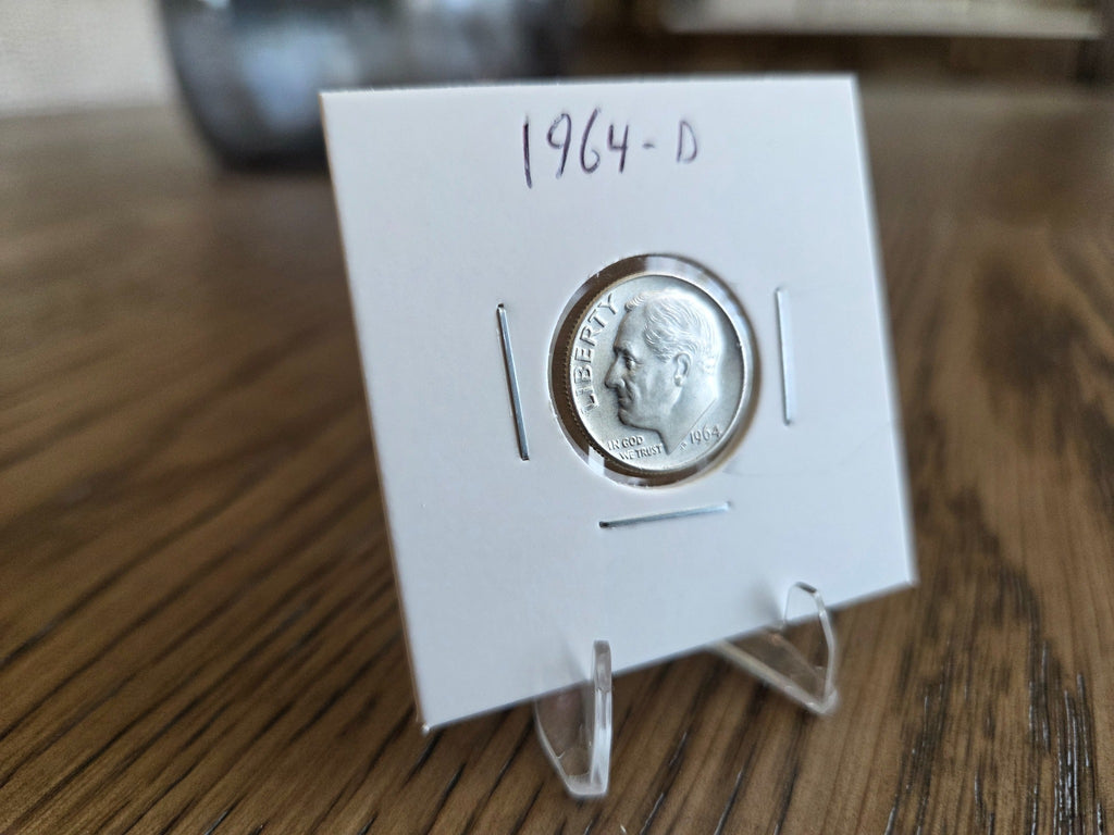 Obverse of exact 1964-D Roosevelt dime RD0005