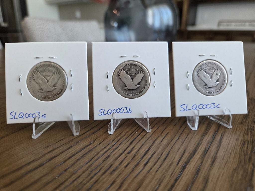 Reverses of exact three-coin Standing Liberty quarter lot SLQ0003