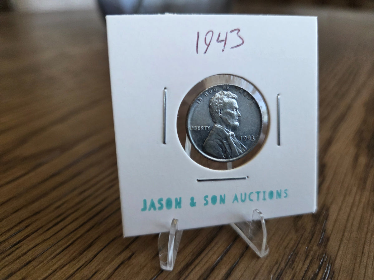 1943 Lincoln Steel Wheat Cent, obverse of exact coin WCS0001