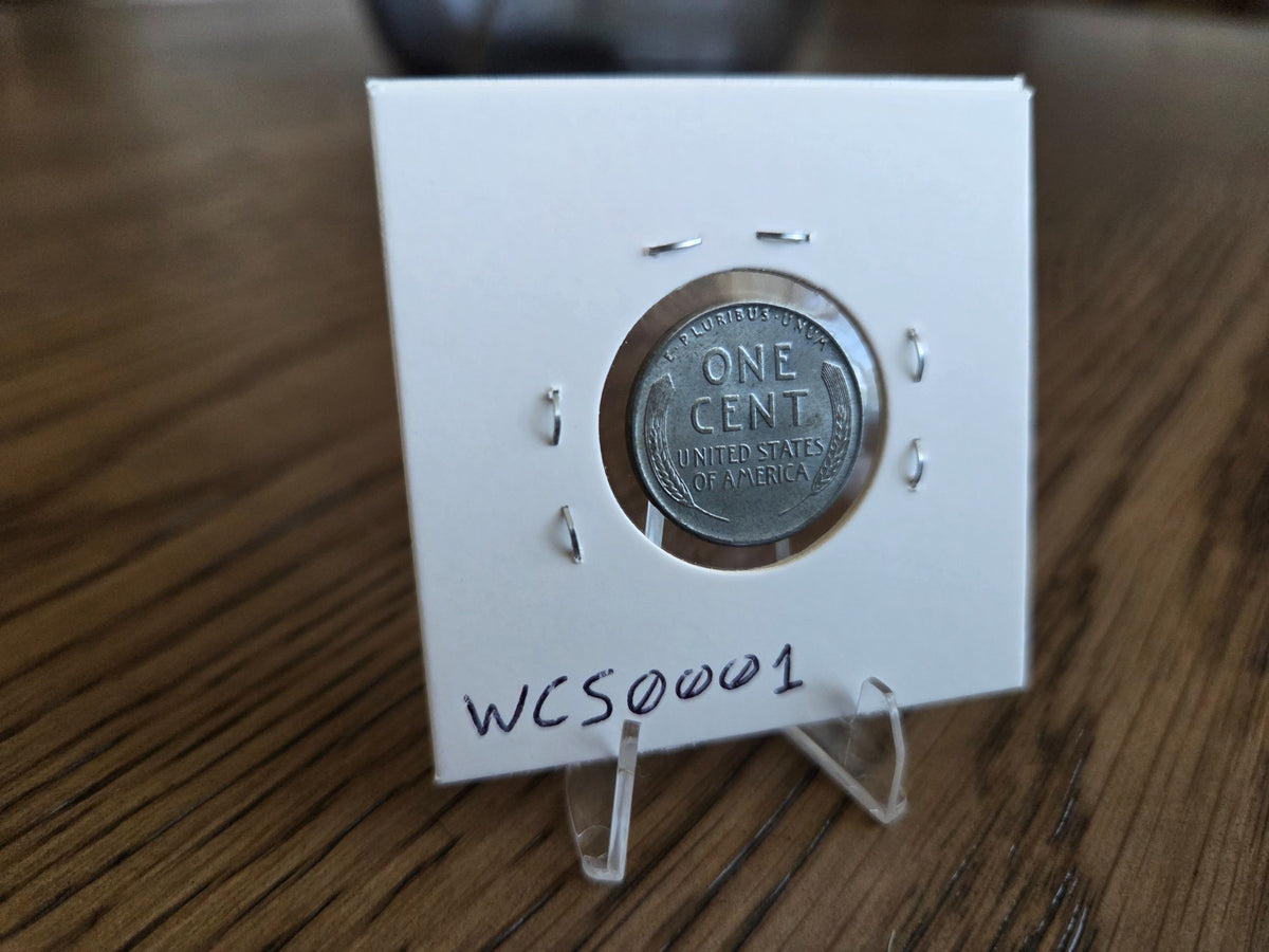 1943 Lincoln Steel Wheat Cent, reverse of exact coin WCS0001