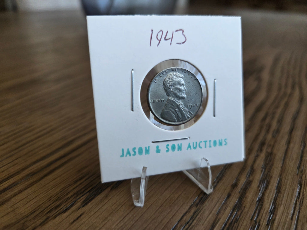 1943 Lincoln Steel Wheat Cent, obverse of exact coin WCS0002