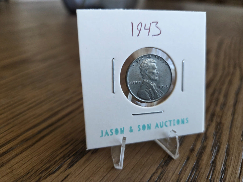 1943 Lincoln Steel Wheat Cent, obverse of exact coin WCS0003