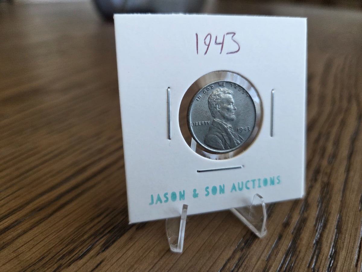 1943 Lincoln Steel Wheat Cent, obverse of exact coin WCS0003