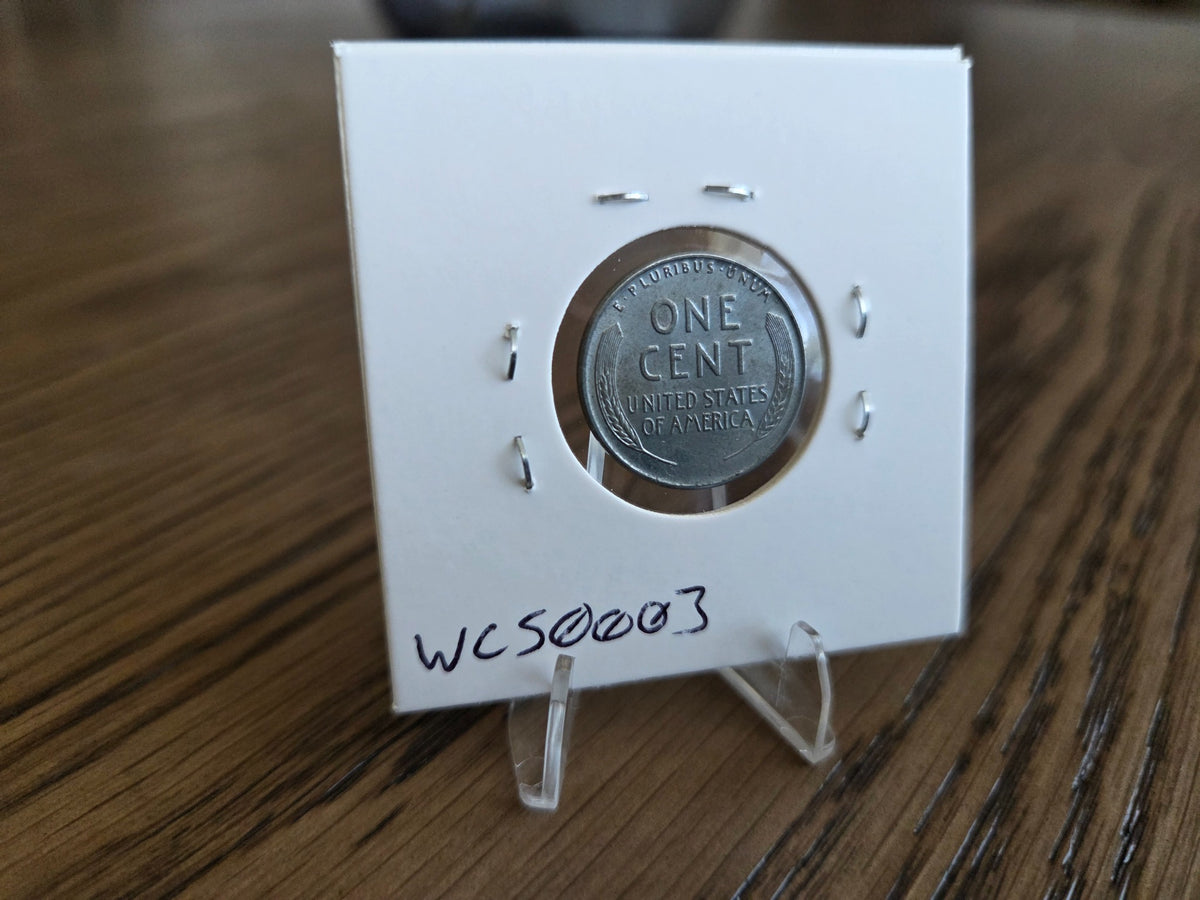 1943 Lincoln Steel Wheat Cent, reverse of exact coin WCS0003