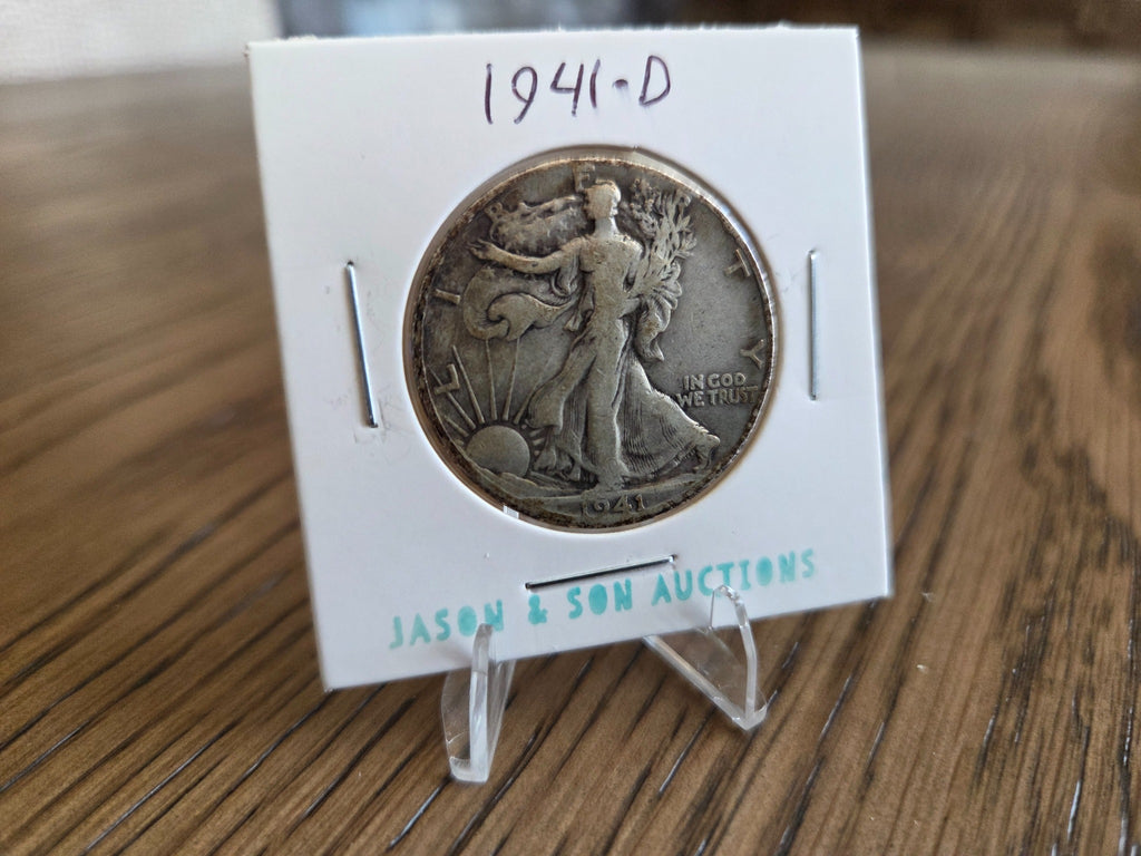 Obverse of exact 1941-D Walking Liberty half dollar WLH0030