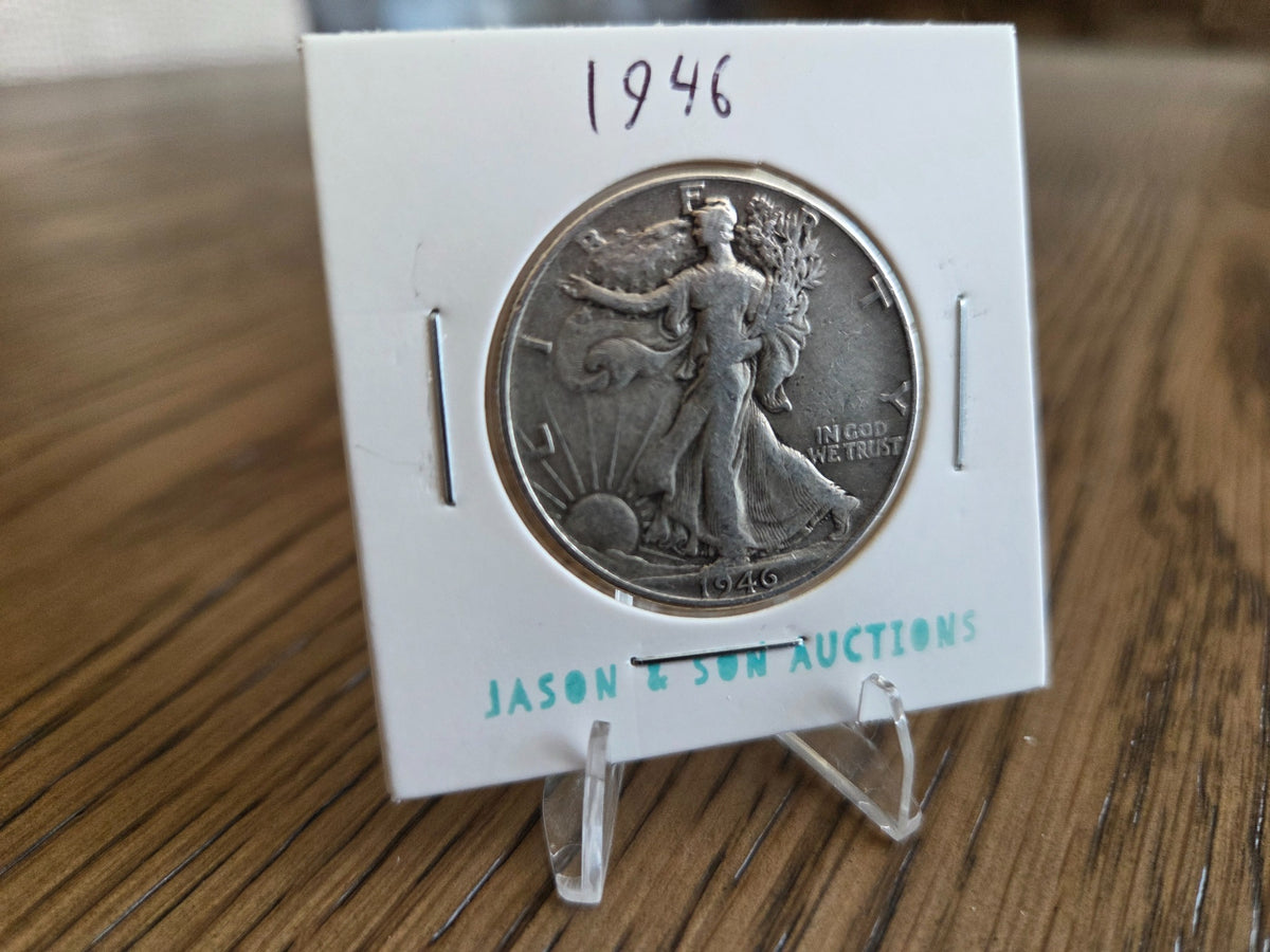 Obverse of exact 1946 Walking Liberty half dollar WLH0031