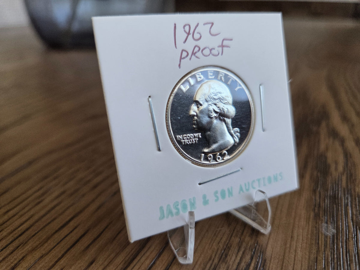 1962 Washington Proof Quarter – 90% Silver, obverse of exact coin WQ0005