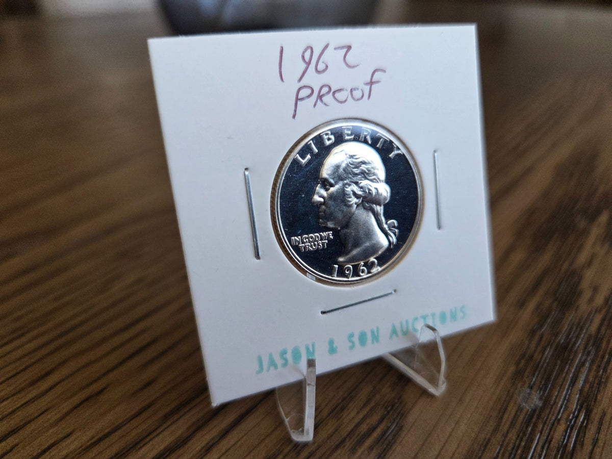 1962 Washington Proof Quarter – 90% Silver, obverse of exact coin WQ0006