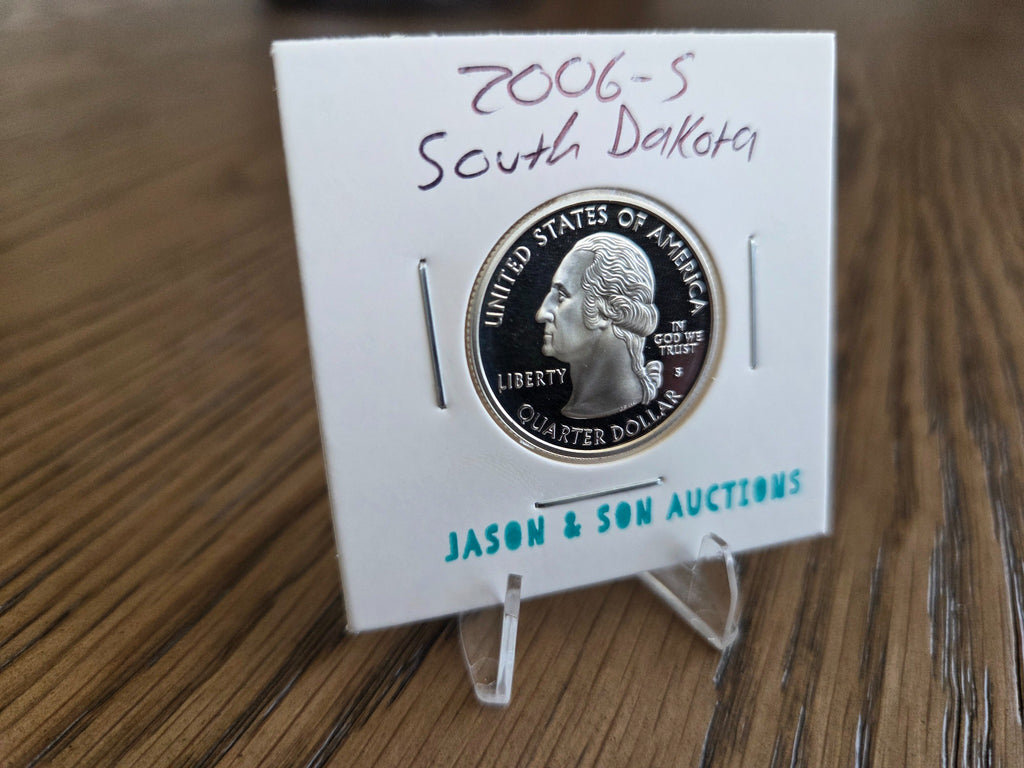 2006-S South Dakota silver proof quarter, obverse of exact coin WQ0010