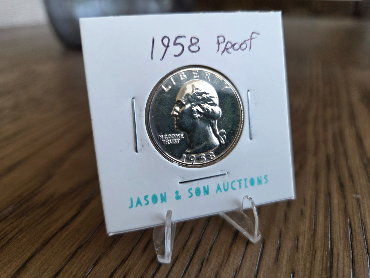 1958 Washington Proof Quarter obverse, exact coin, SKU WQ0024